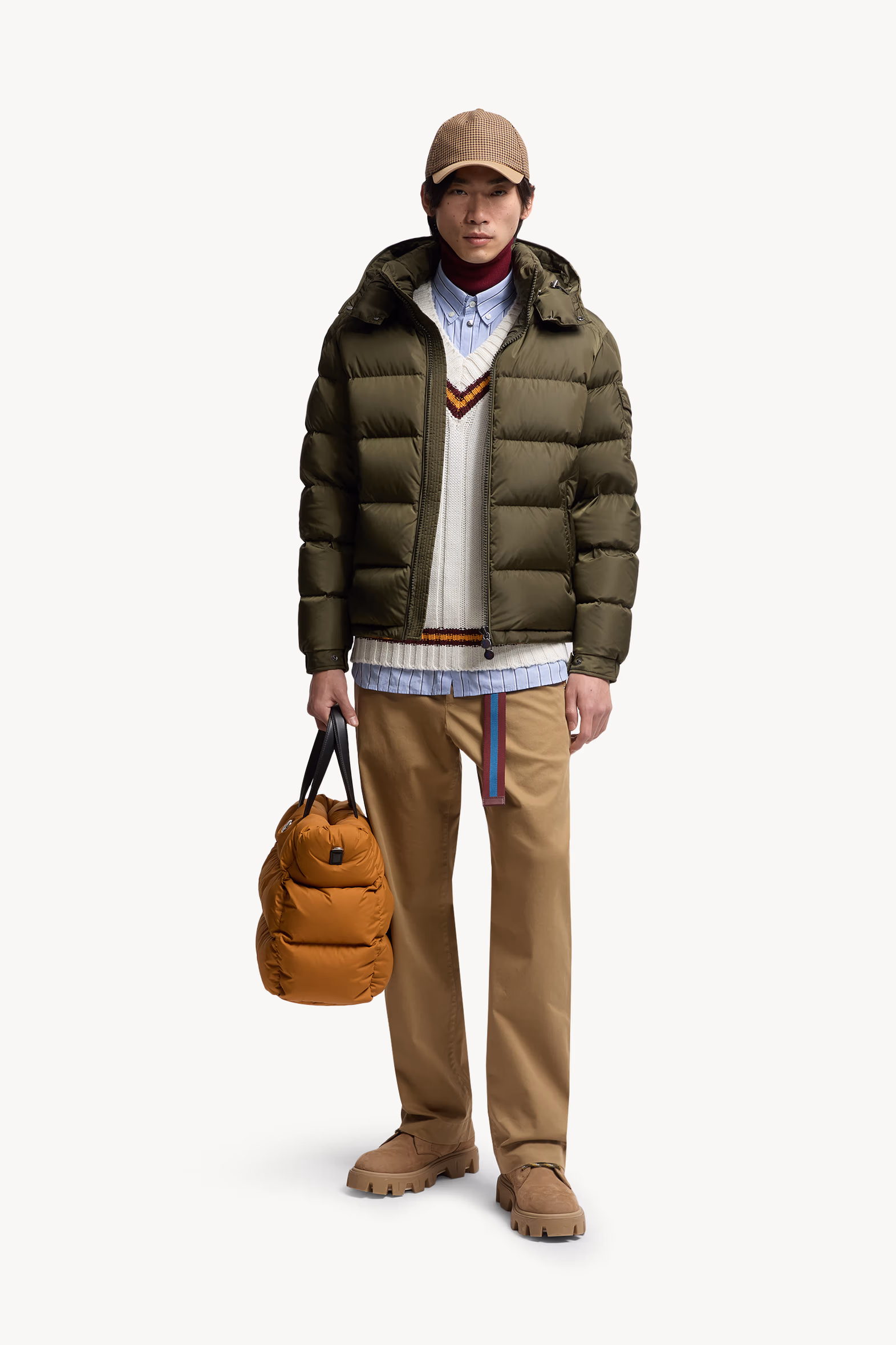 Doudoune courte à capuche Moncler Maya Hommes Vert Olive Moncler 0